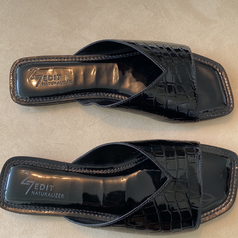 Black Croc Sandals